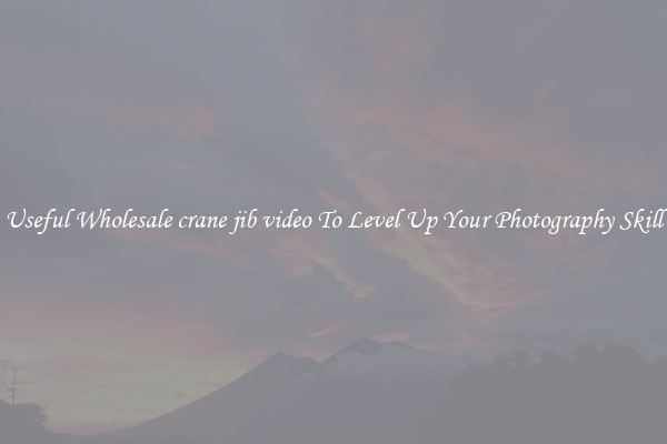Useful Wholesale crane jib video To Level Up Your Photography Skill