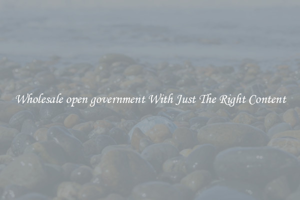 Wholesale open government With Just The Right Content