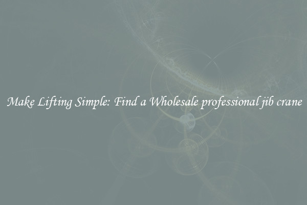 Make Lifting Simple: Find a Wholesale professional jib crane